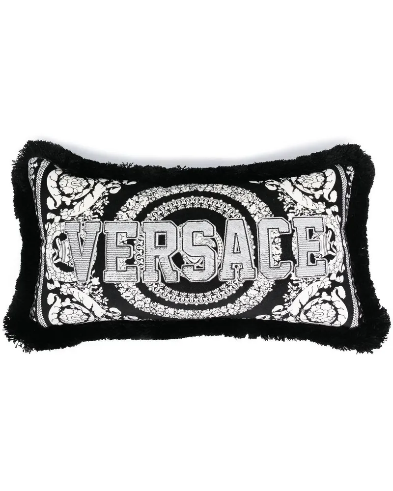 Versace Kissen mit Logo-Patch - Schwarz Schwarz