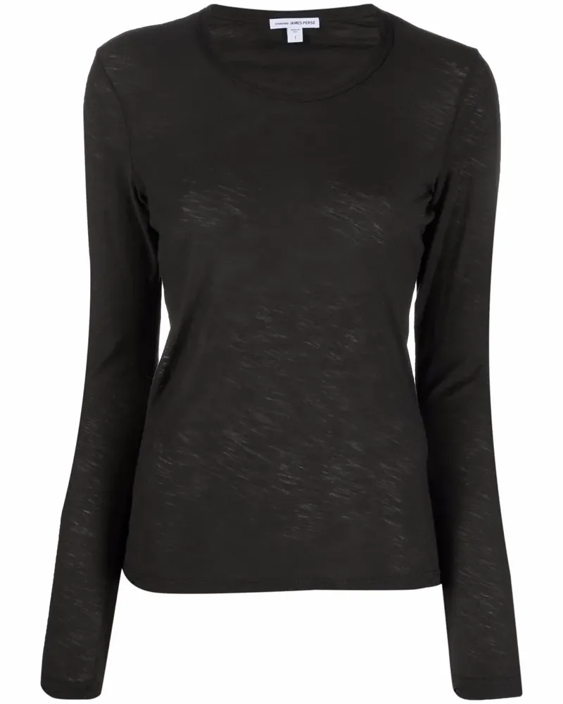 James Perse Langarmshirt mit rundem Ausschnitt - Grün Grün