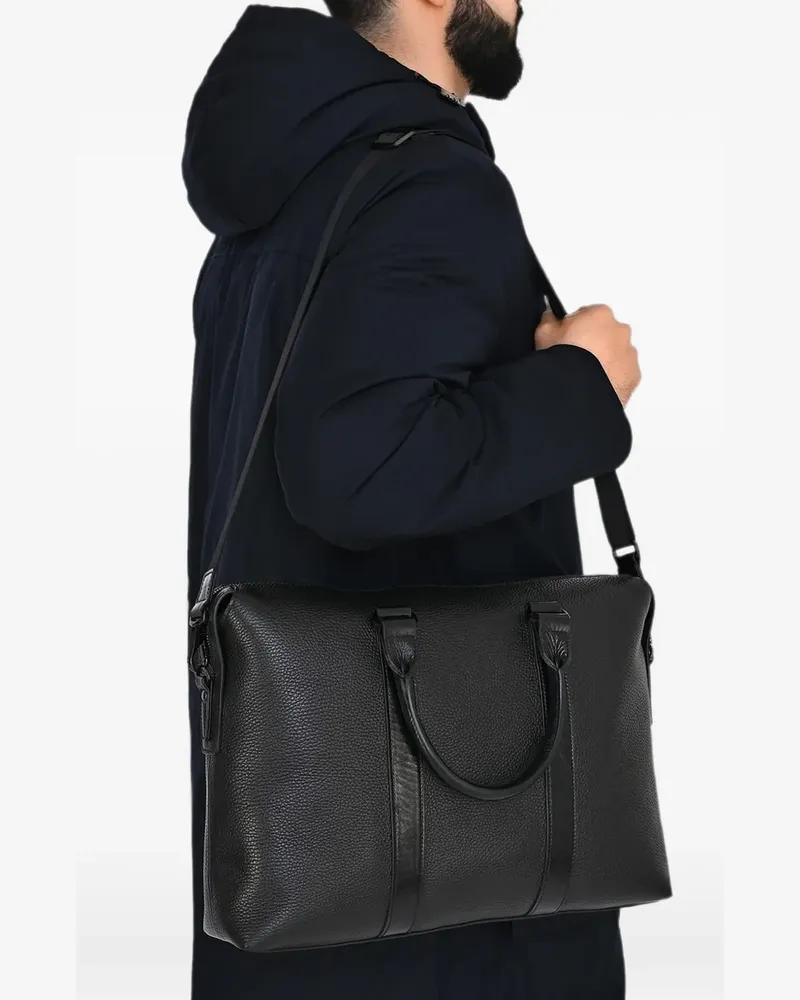 Pal Zileri grained leather briefcase - Schwarz Schwarz