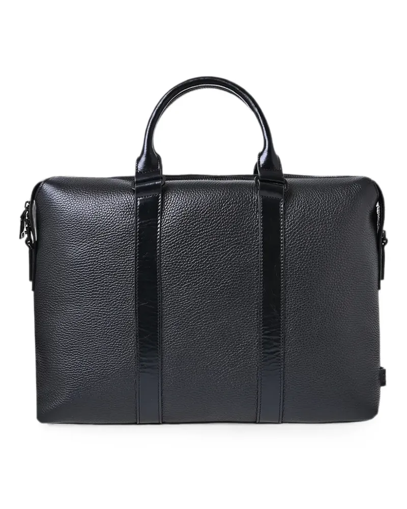 Pal Zileri grained leather briefcase - Schwarz Schwarz
