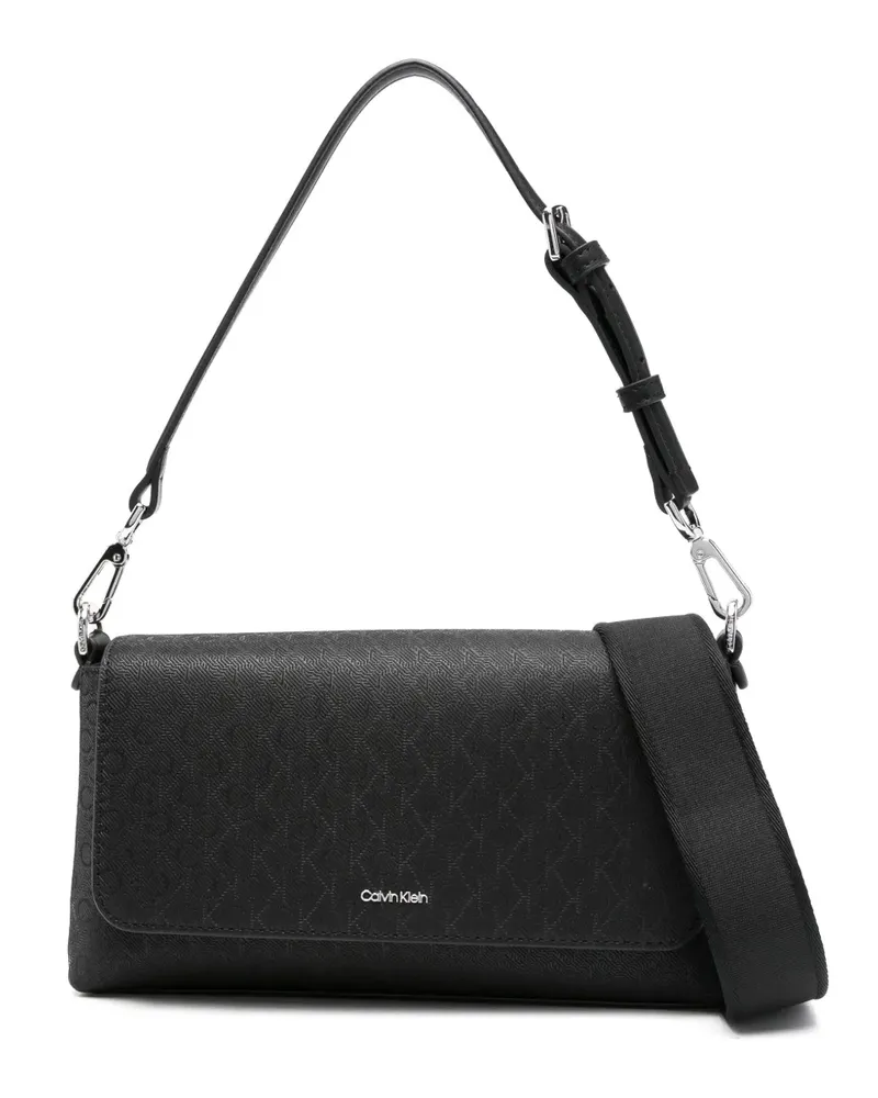 Calvin Klein Schultertasche mit Monogramm - Schwarz Schwarz