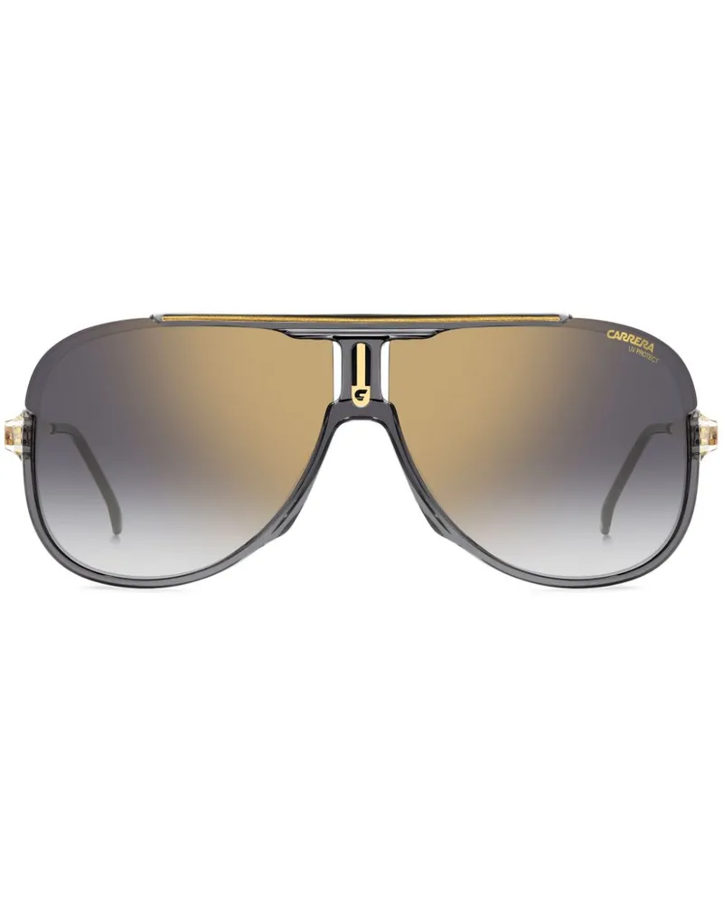 Carrera Sonnenbrille mit Shield-Gestell - Grau Grau