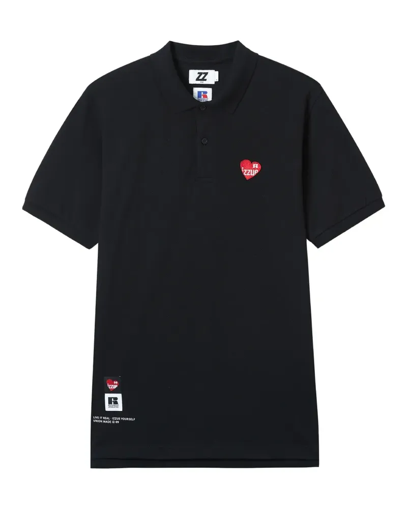 Izzue appliqué polo shirt - Schwarz Schwarz