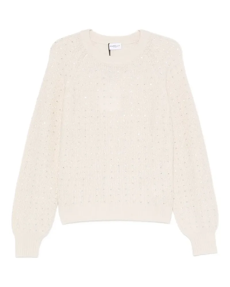 MARELLA embellished ribbed sweater - Nude Nude