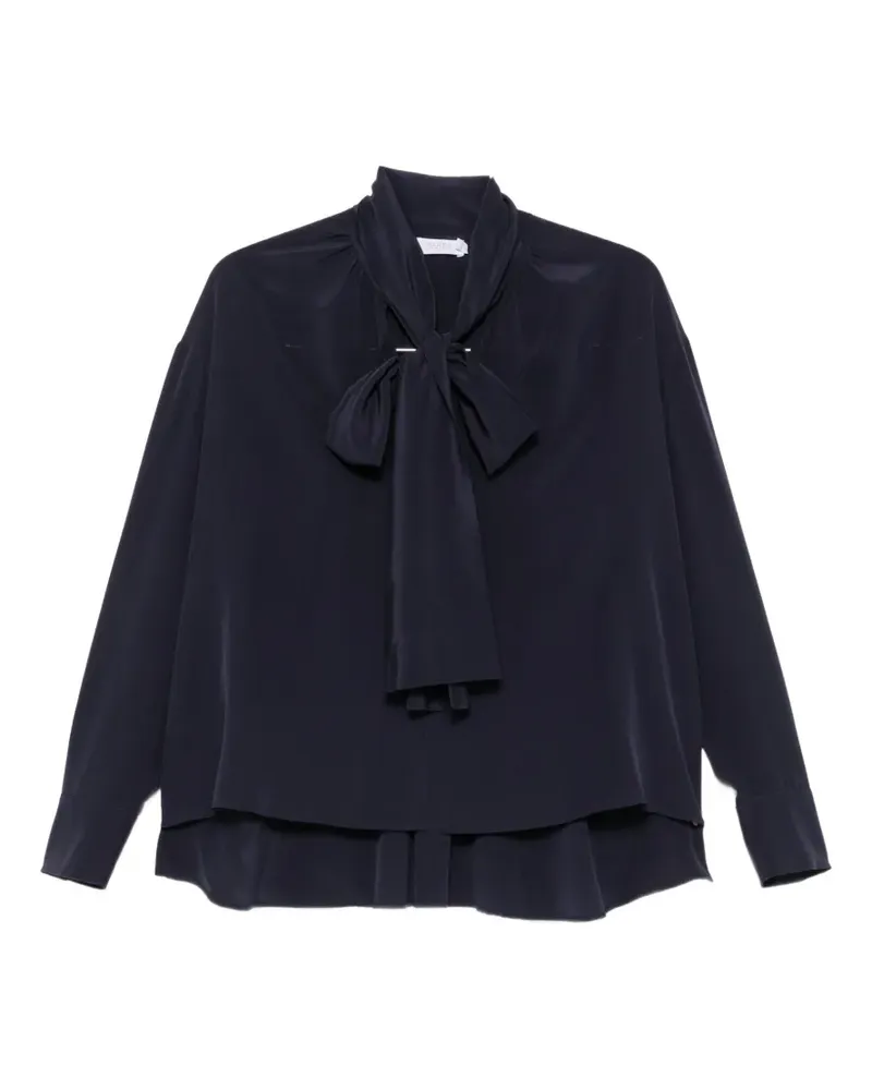 BARBA bow-neck long-sleeve blouse - Blau Blau