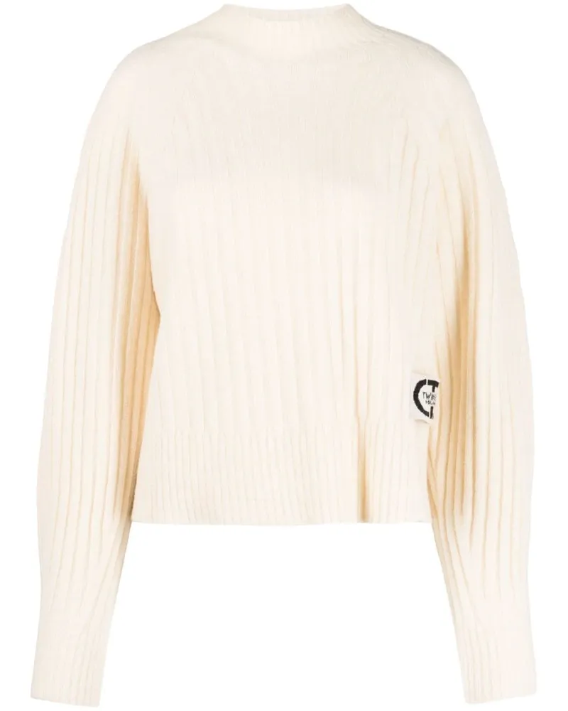 Twin-Set Gerippter Pullover Nude