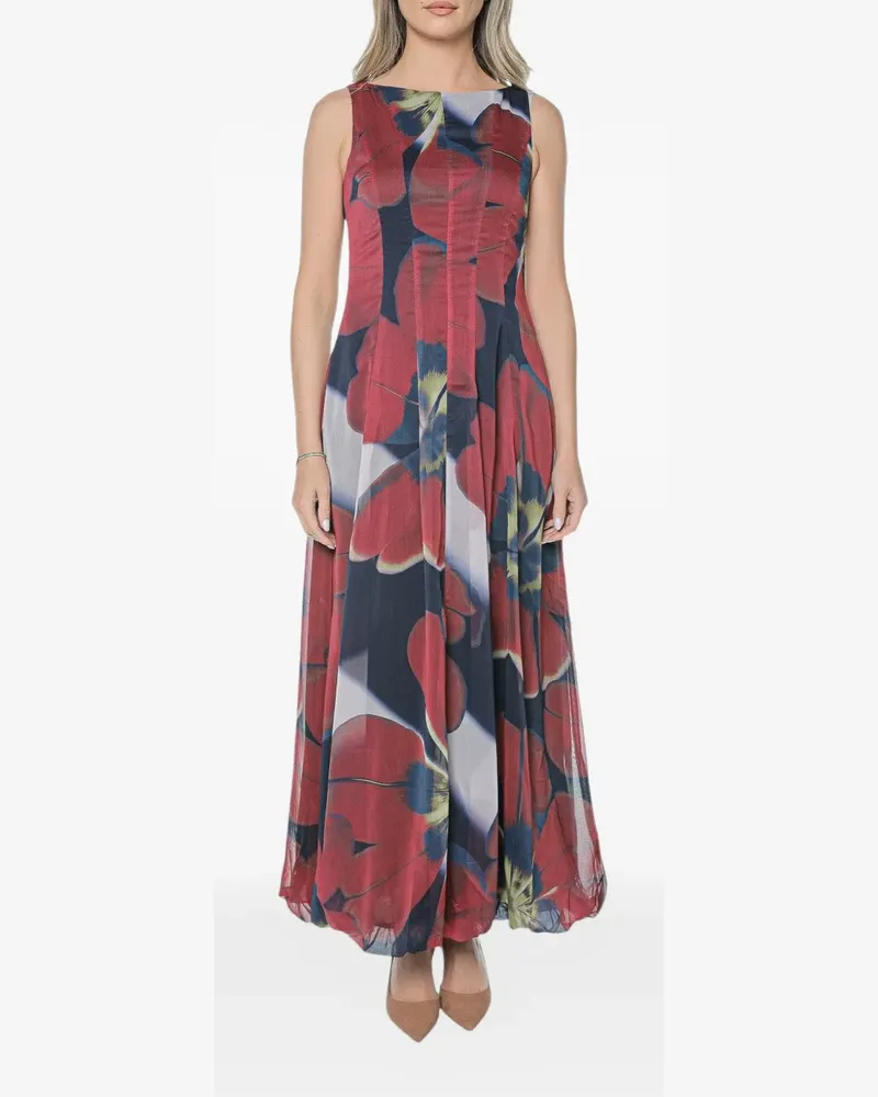 Ted Baker Laynia floral-print bubble-hem maxi dress - Blau Blau