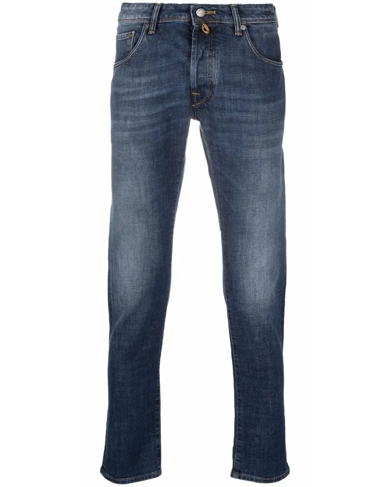 Incotex Tief sitzende Straight-Leg-Jeans Blau