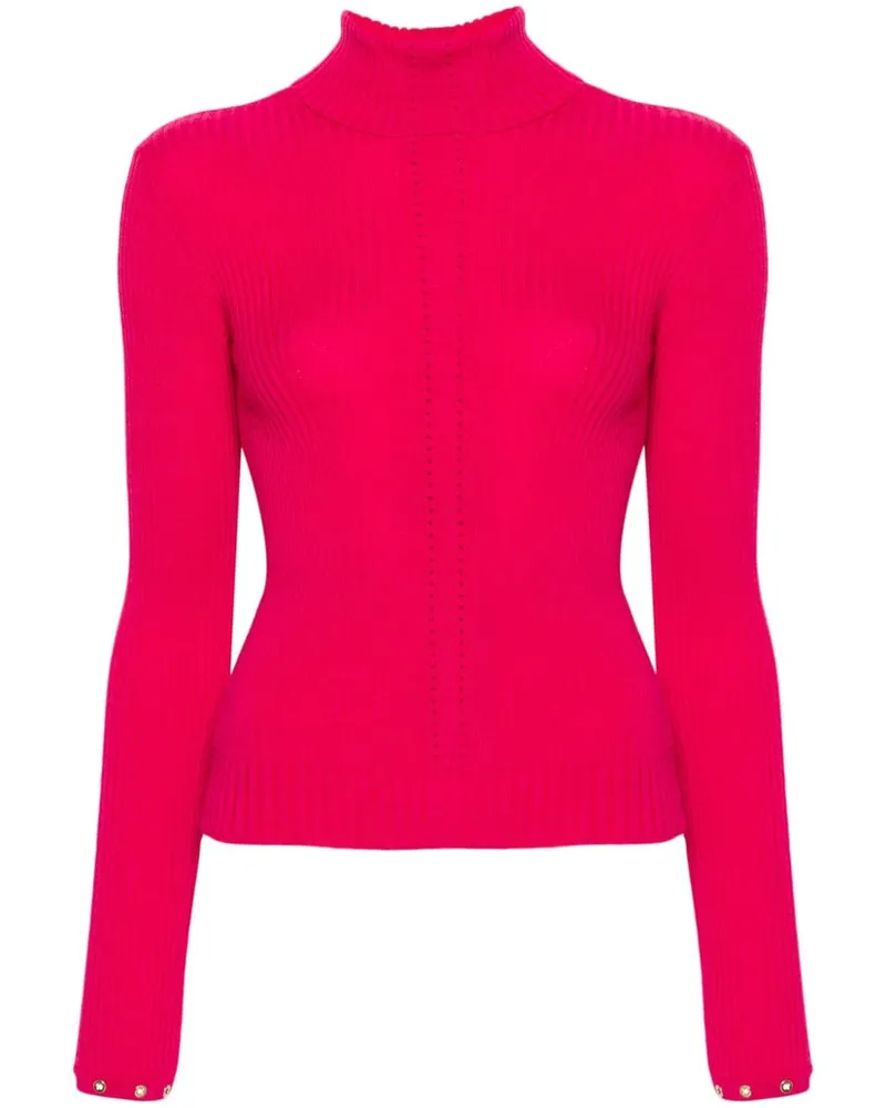 Patrizia Pepe Gerippter Rollkragenpullover Rosa