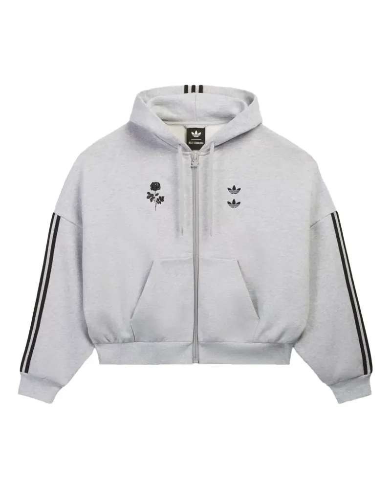 adidas x Willy Chavarria logo-print zip-up hoodie - Grau Grau