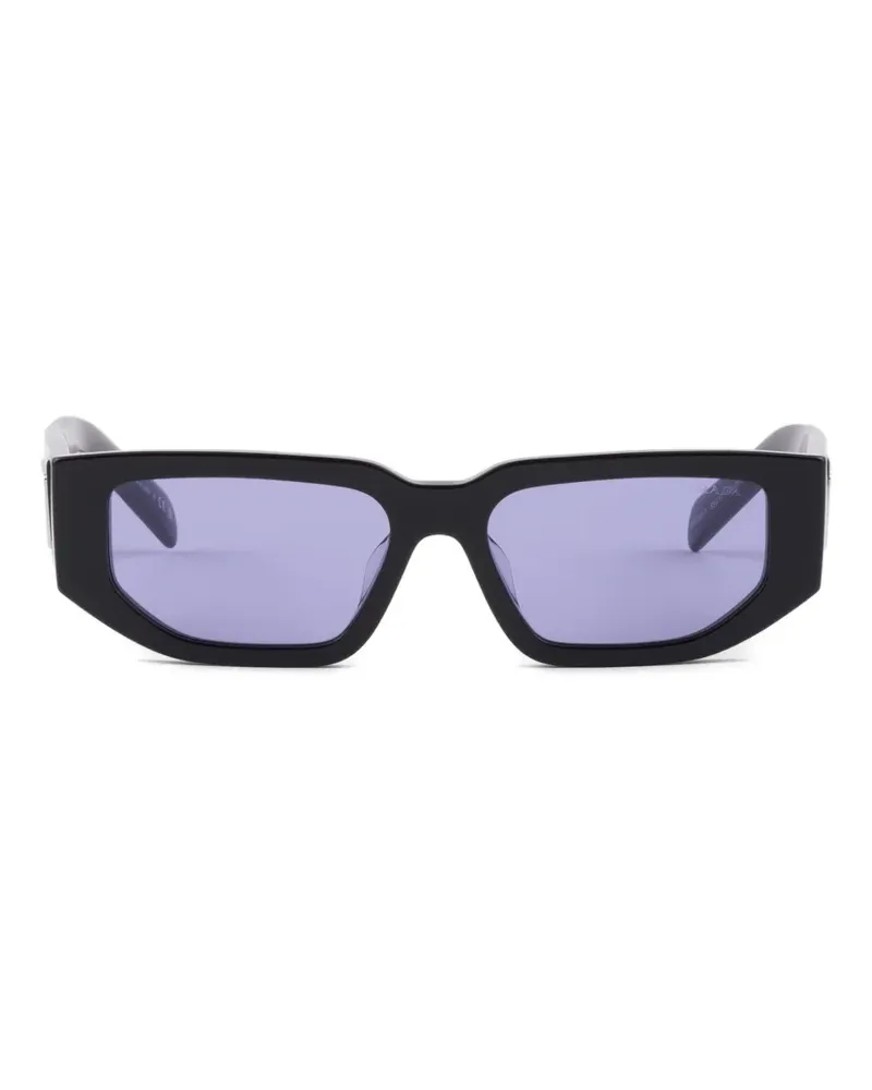 Prada triangle-logo rectangle-frame sunglasses - Schwarz Schwarz