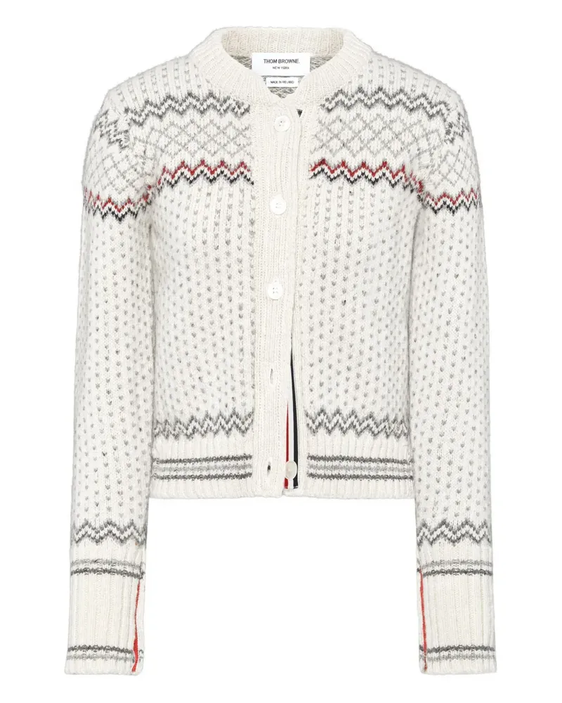 Thom Browne Cardigan aus Fair-Isle-Strick - Weiß Weiß