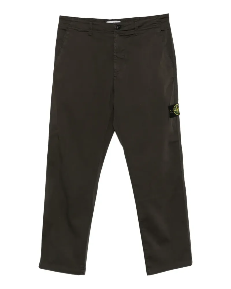 Stone Island logo-patch belt-loop trousers - Braun Braun