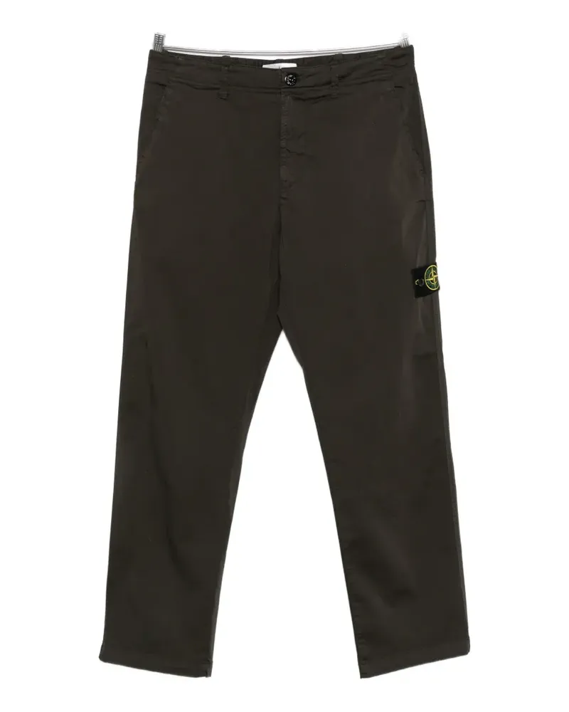 Stone Island logo-patch belt-loop trousers - Braun Braun