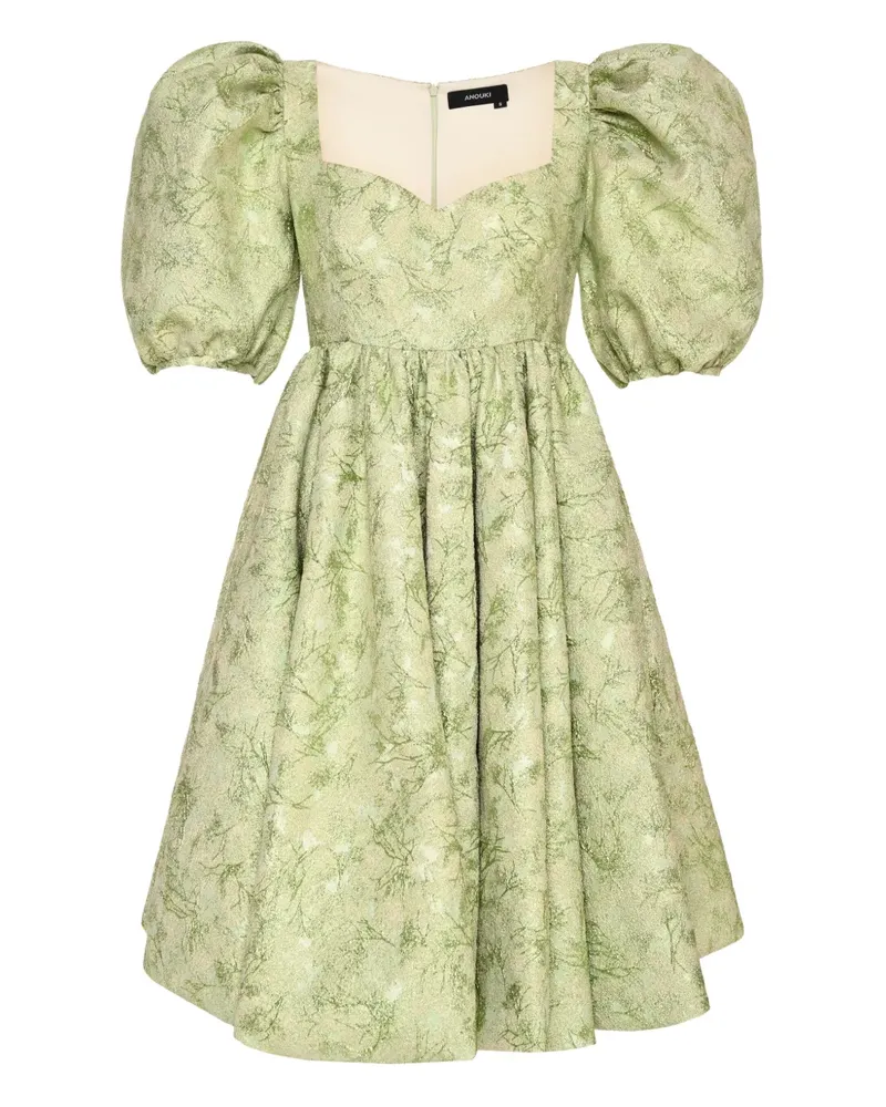 ANOUKI Kleid mit Puffärmeln - Grün Grün