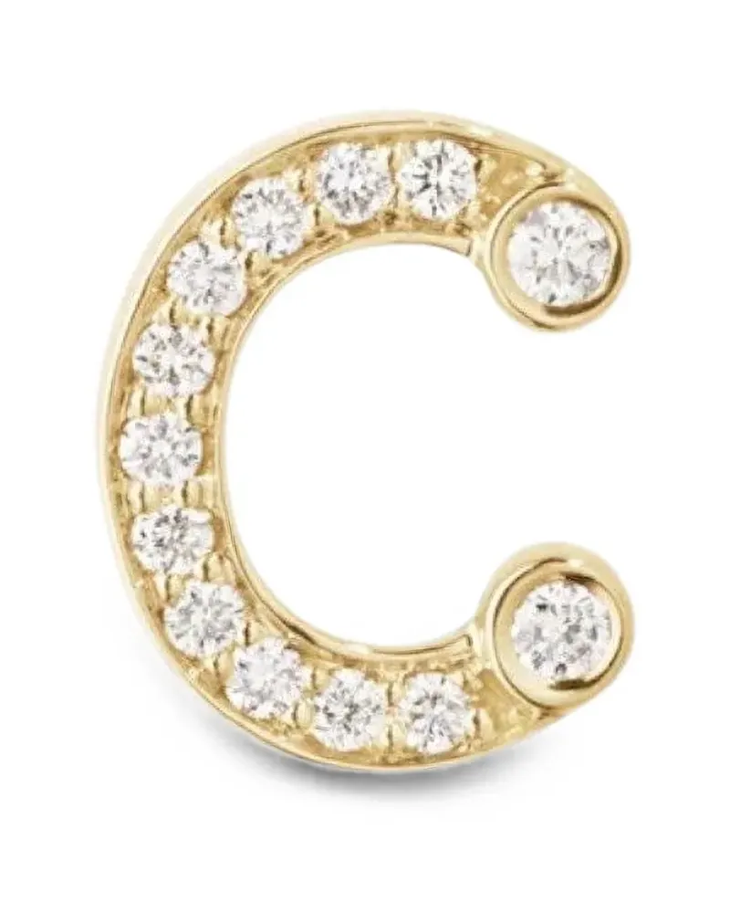 Sophie Bille Brahe diamond-embellished C-letter earrings - Gold Gold