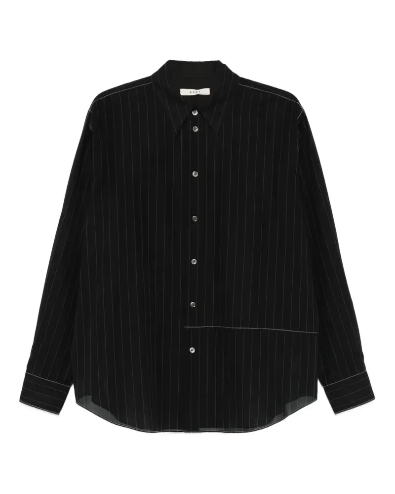 6397 sheer pinstripe shirt - Blau Blau