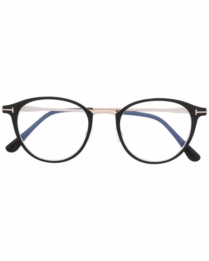 Tom Ford Brille mit rundem Gestell - Schwarz Schwarz