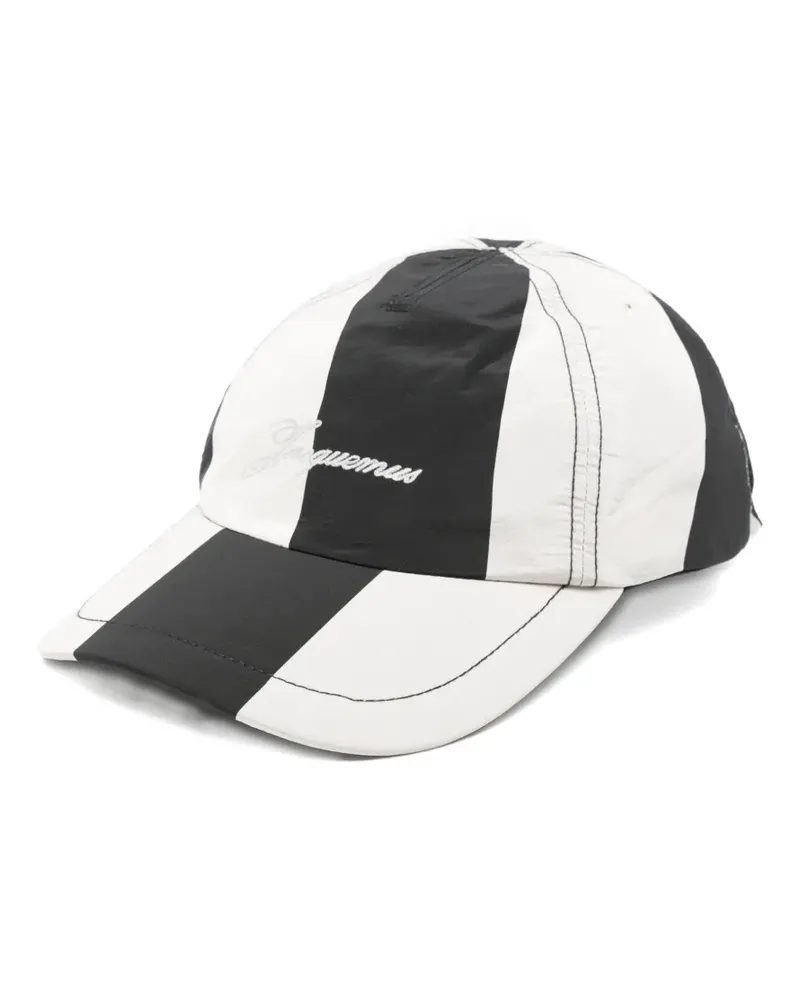 Jacquemus La Casquette Baluchon striped cap - Weiß Weiß