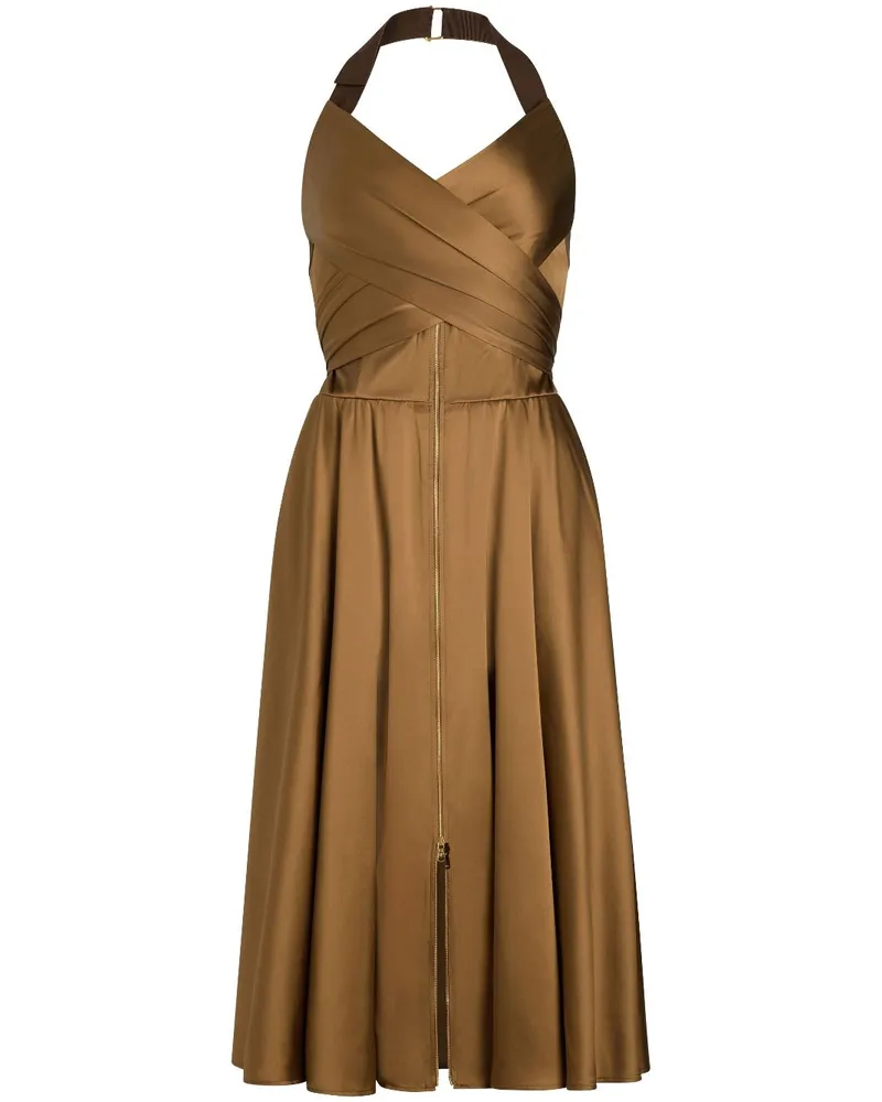 Patou Midikleid aus Satin - Braun Braun