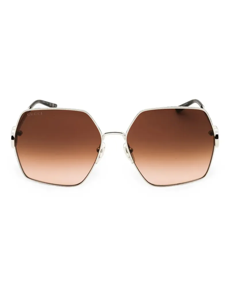 Gucci Sonnenbrille mit geometrischem Gestell - Gold Gold