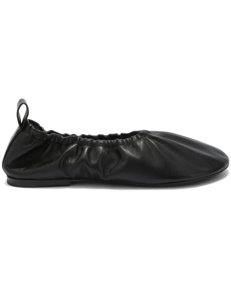 Jil Sander Geraffte Ballerinas - Schwarz Schwarz