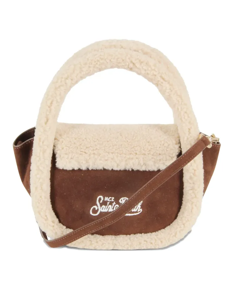 MC2 Saint Barth mini Gilda faux-shearling tote bag - Braun Braun