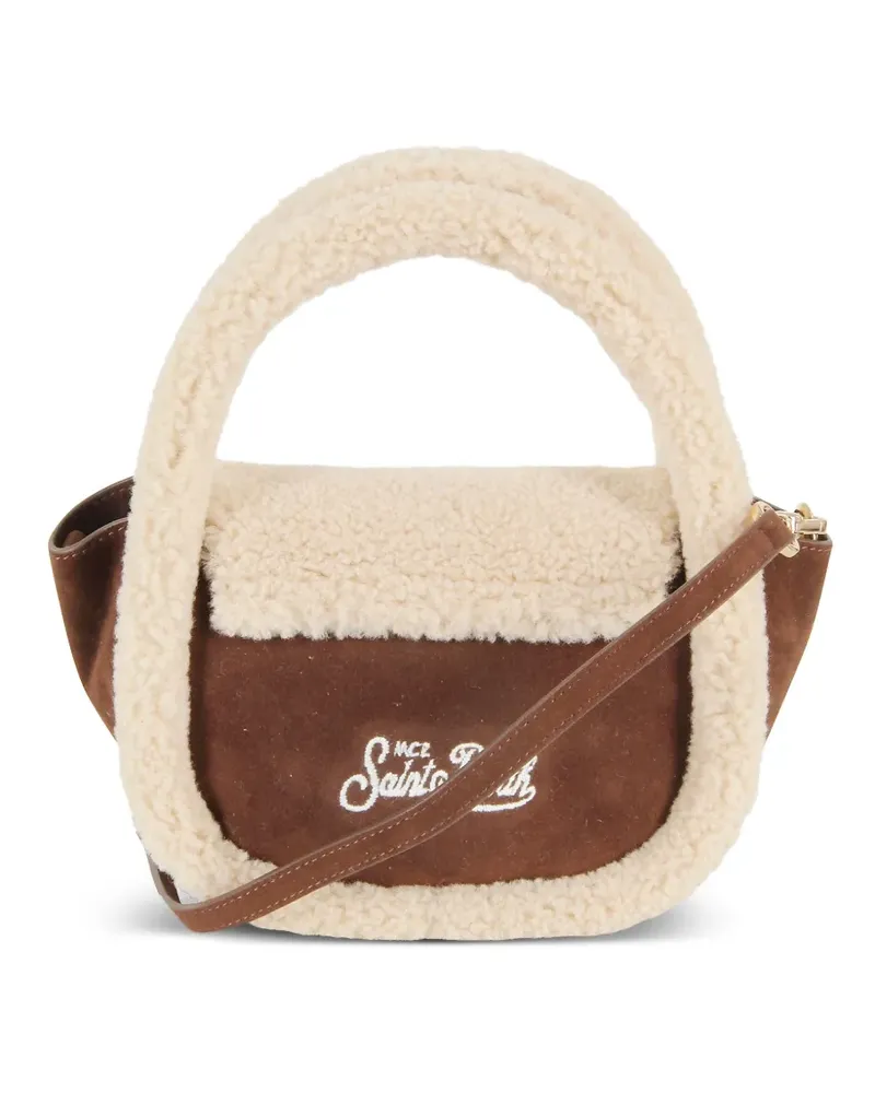MC2 Saint Barth Mini Gilda Tote Bag aus Faux Shearling - Braun Braun
