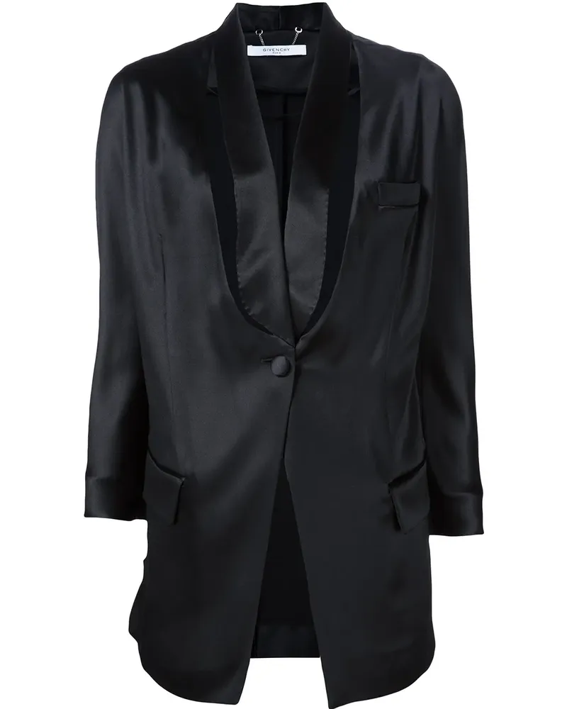 Givenchy Seidenblazer mit Knopf - Schwarz Schwarz