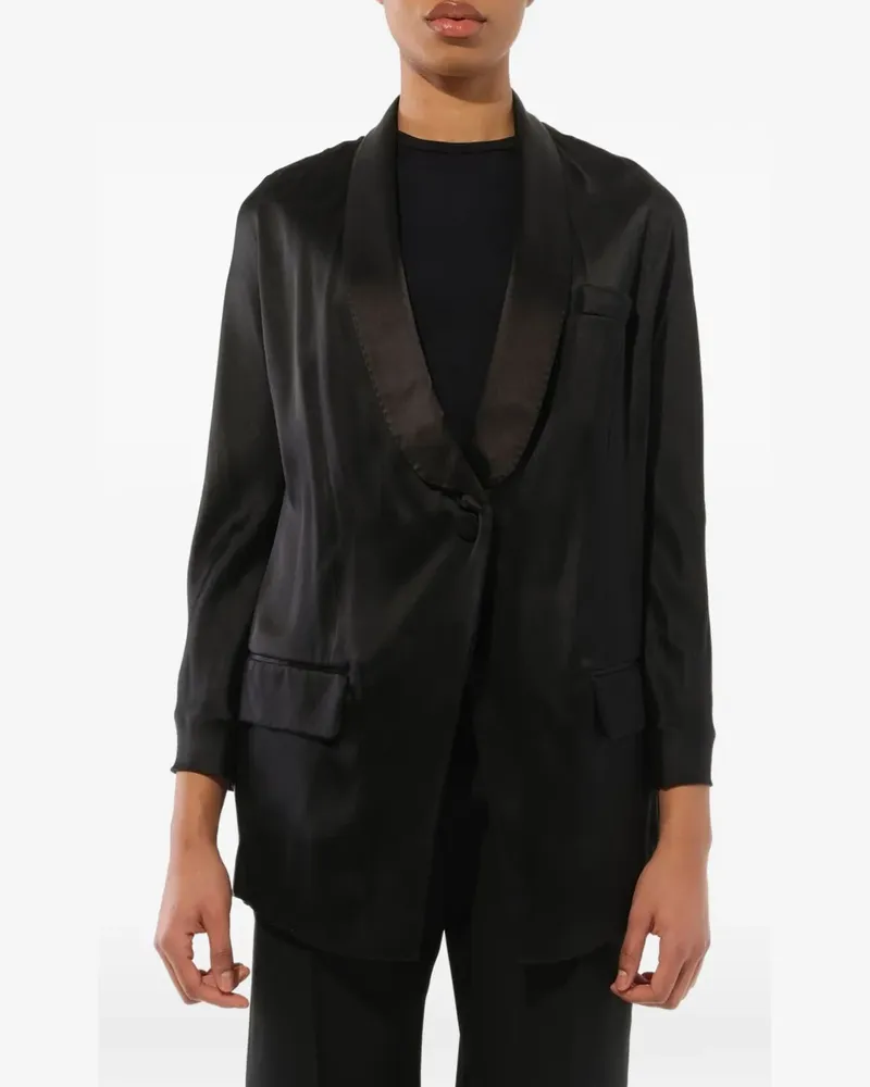 Givenchy Seidenblazer mit Knopf - Schwarz Schwarz
