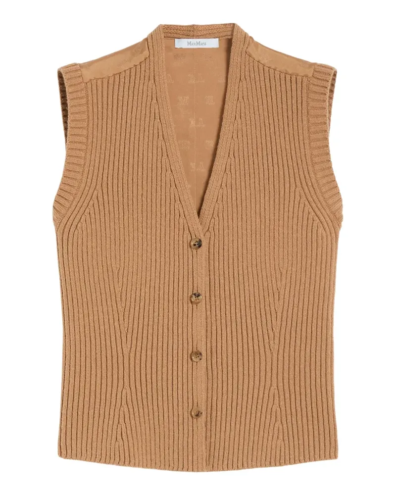 Max Mara V-neck waistcoat - Nude Nude