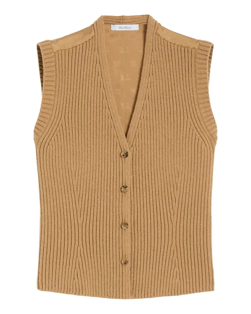 Max Mara V-neck waistcoat - Nude Nude
