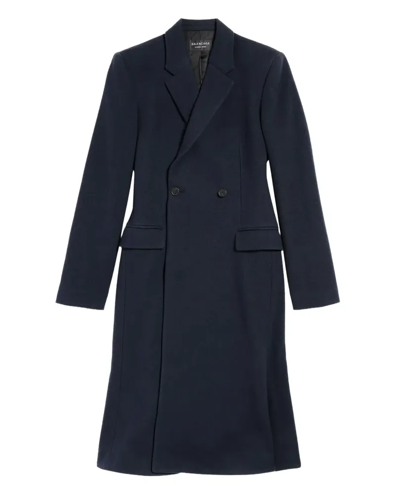 Balenciaga Doppelreihiger Mantel - Blau Blau
