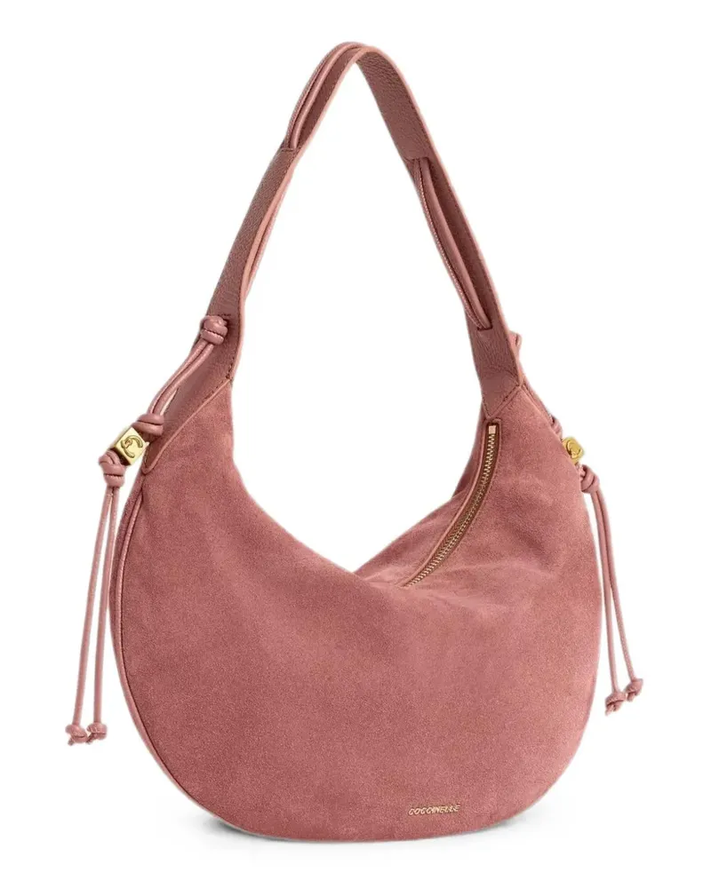 Coccinelle medium Thess suede shoulder bag - Rosa Rosa