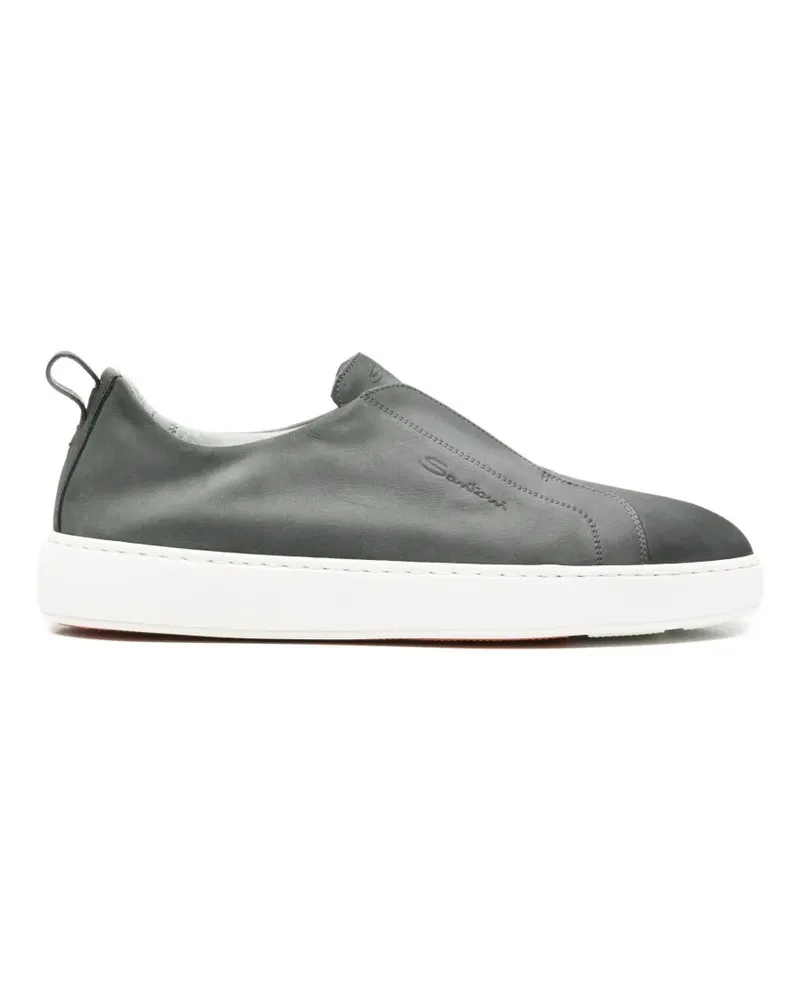Santoni slip-on leather sneakers - Grau Grau