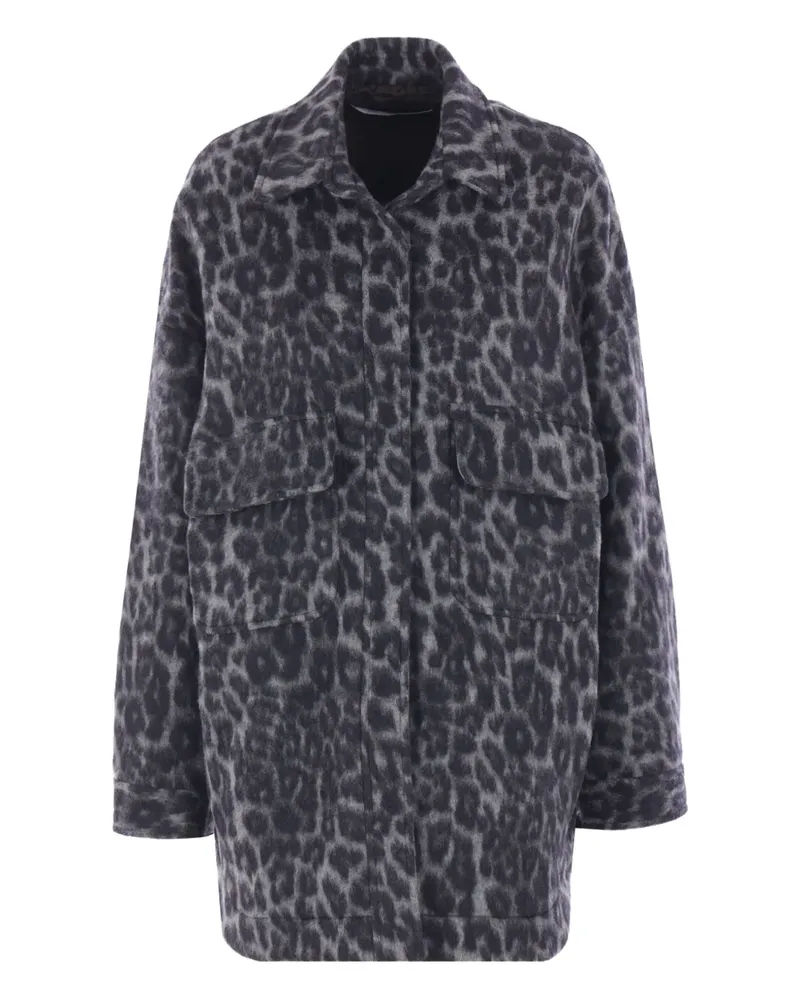 Federica Tosi Mantel mit Leoparden-Print - Grau Grau