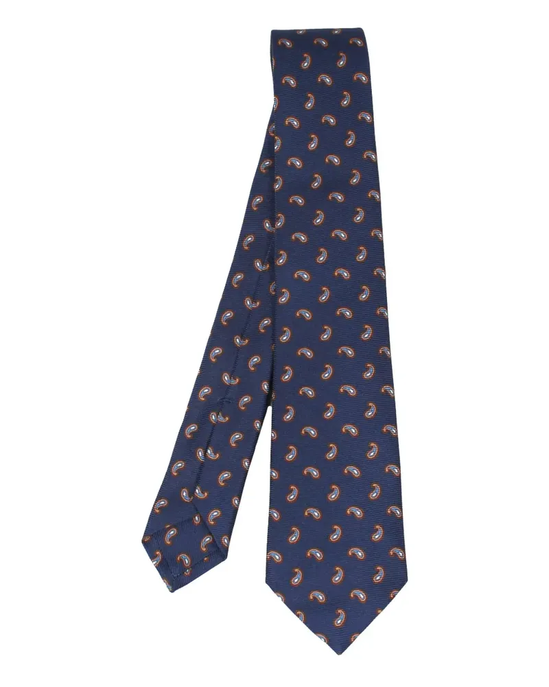 Kiton paisley-pattern tie - Blau Blau