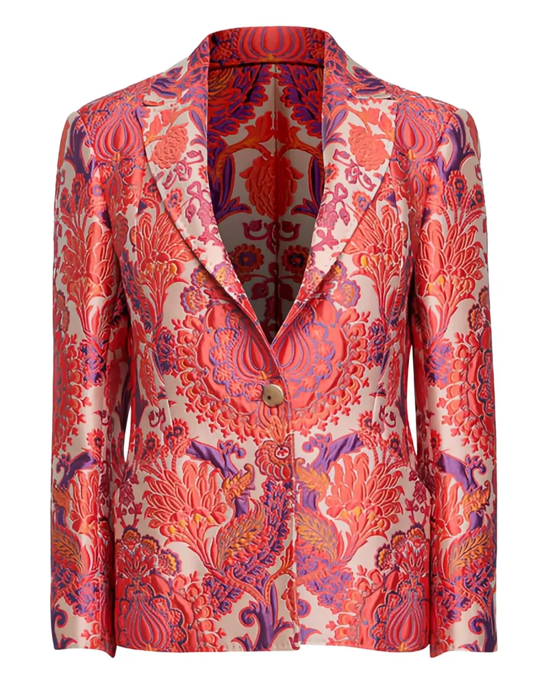 Etro Sakko mit Jacquard-Blumenmuster - Rosa Rosa
