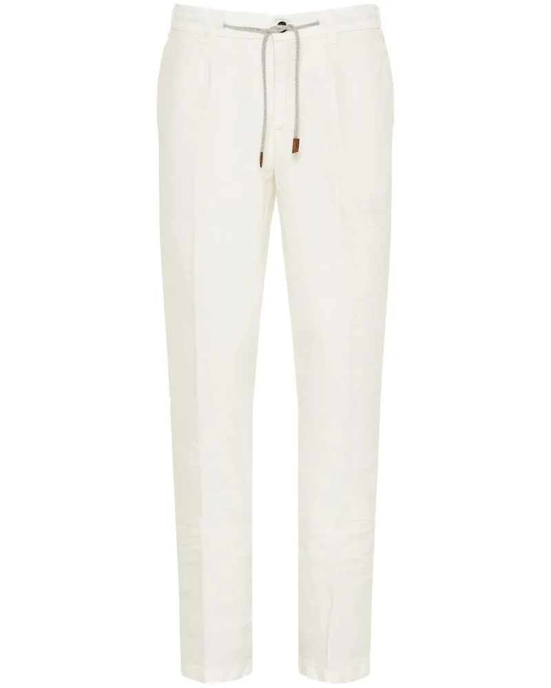 Eleventy Tapered-Hose mit Kordelzug - Weiß Weiß