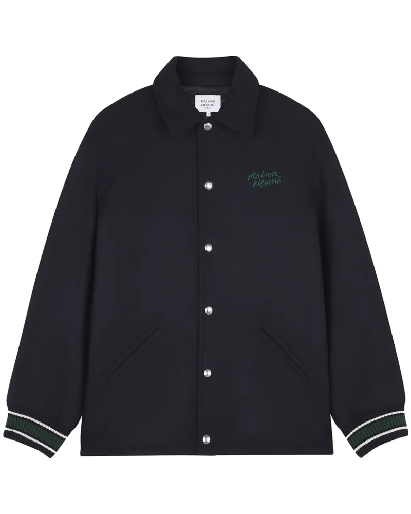 Kitsuné Varsity Jacke - Schwarz Schwarz