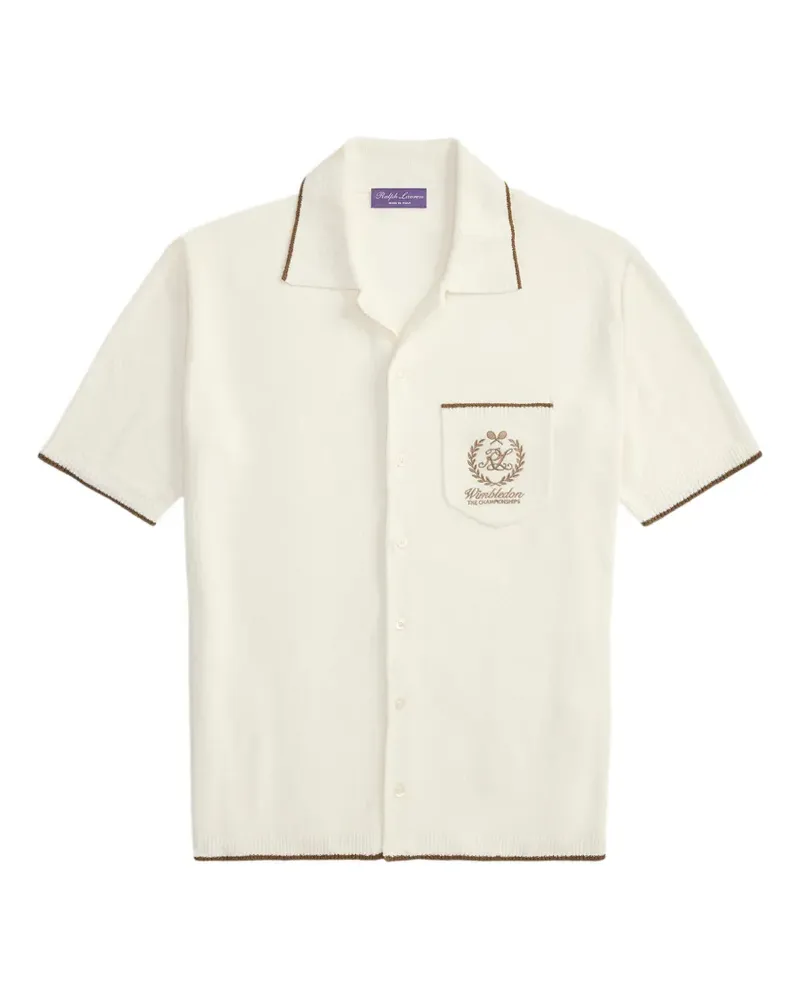 Ralph Lauren Wimbledon Hemd aus Seidengemisch mit Stickerei - Weiß Weiß