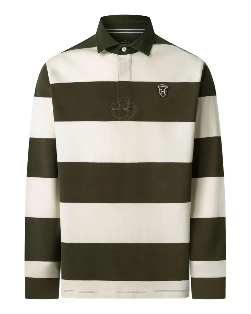 Hackett Gestreiftes Poloshirt - Grün Grün