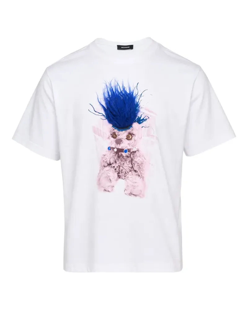 WE 11 DONE T-Shirt mit Teddy-Print - Weiß Weiß