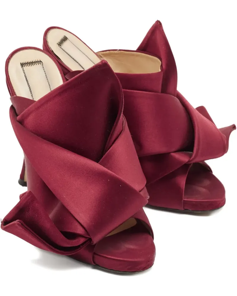 N° 21 Pre-owned Mules mit Satinschleife 120mm - Rot Rot