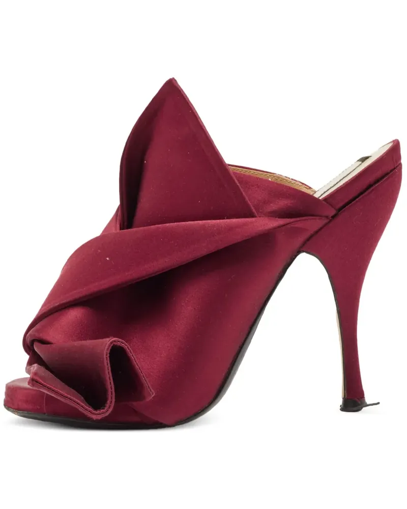 N° 21 Pre-owned Mules mit Satinschleife 120mm - Rot Rot