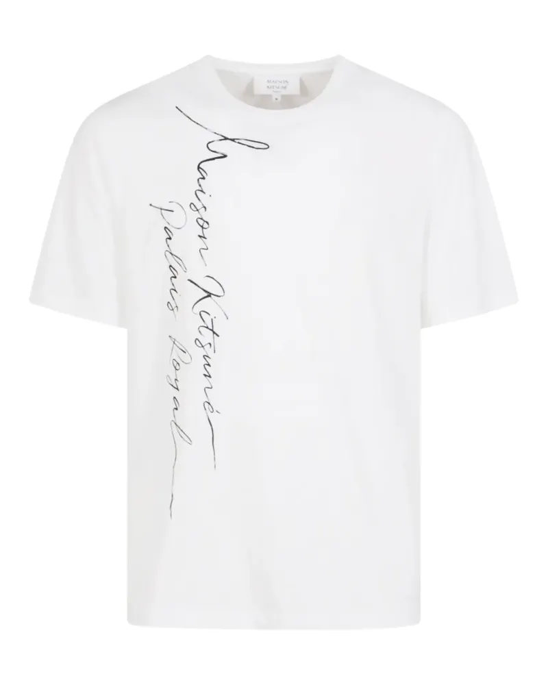 Kitsuné Script T-Shirt - Weiß Weiß