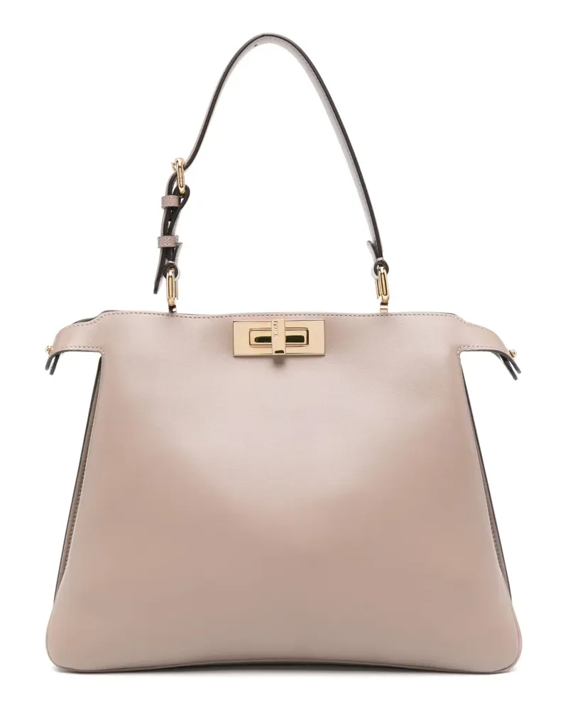 Fendi Mittelgroße Peekaboo Schultertasche - Nude Nude