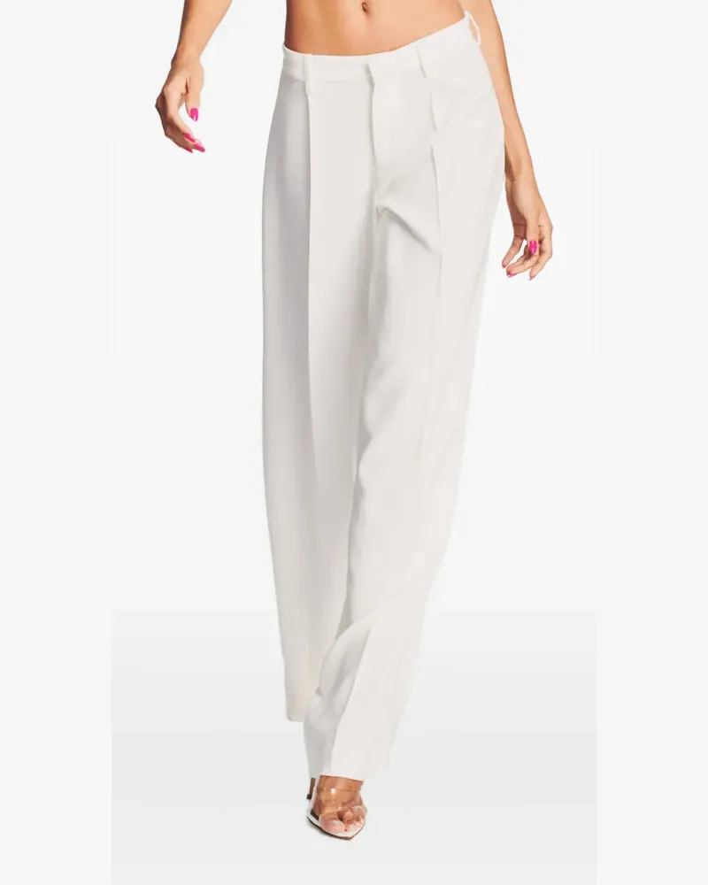 Retrofête Satinhose mit weitem Bein - Weiß Weiß