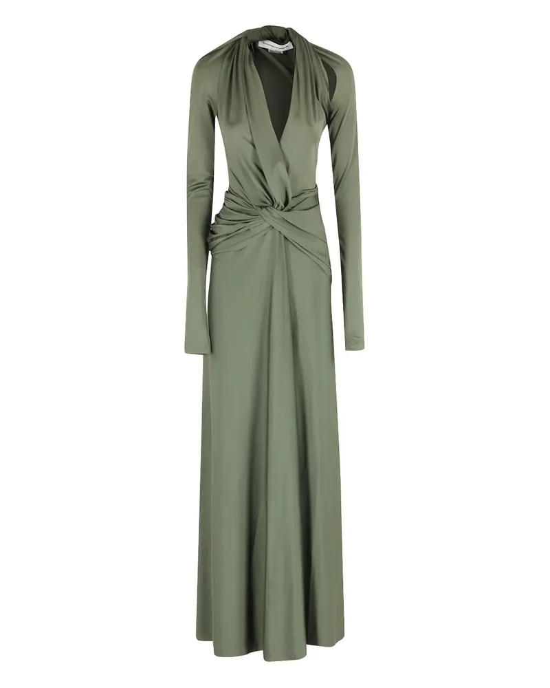 Victoria Beckham twisted long-sleeve gown dress - Grün Grün