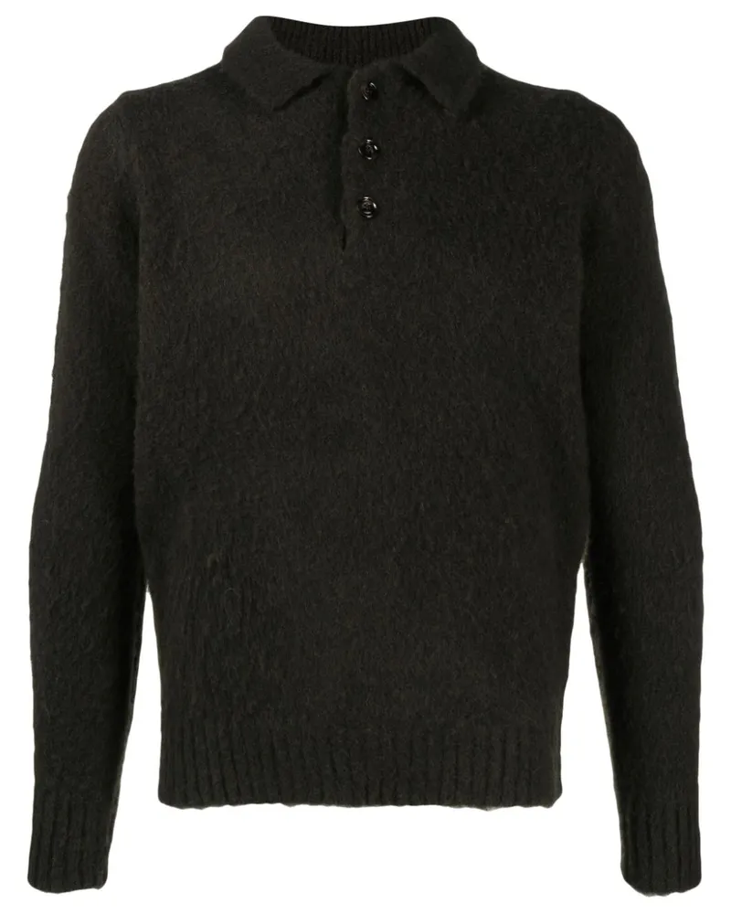 ASPESI Shetland Polo-Pullover - Grün Grün